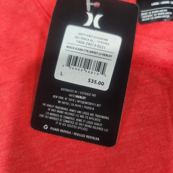 Hurley Men's Large Long Sleeve Front Logo & Back Graphic Tee Shirt NWT - Picture 5 of 7